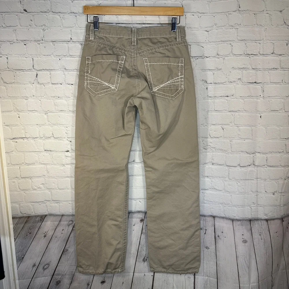 BKE Casuals Tyler Straight Leg Khaki Pants Mens 28x32 Tan Contrast Stitch Cotton